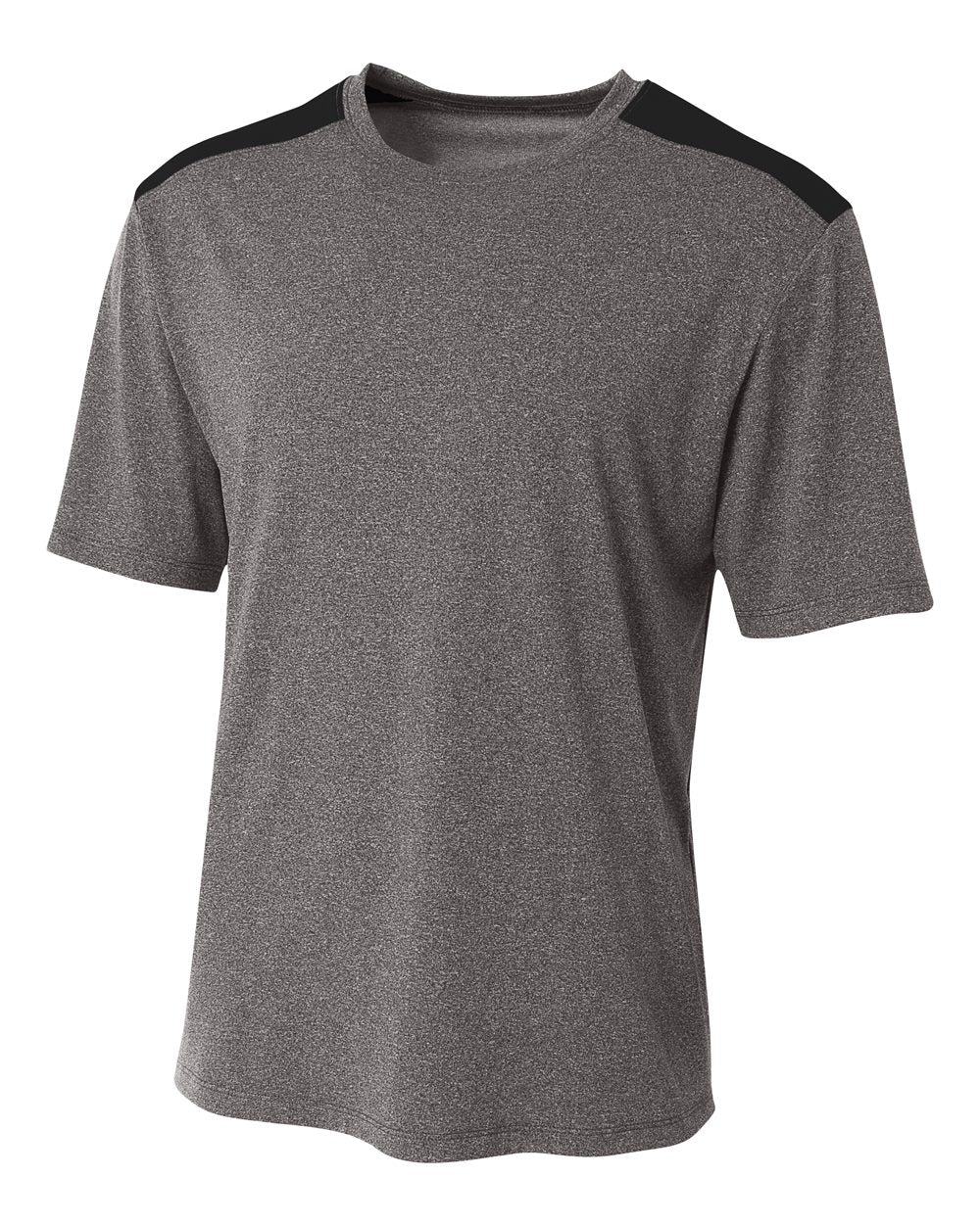 A4 Tourney Heather Short Sleeve Color Block Crew
