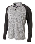 A4 1/4 Zip Long Sleeve Space Dye with Contrast