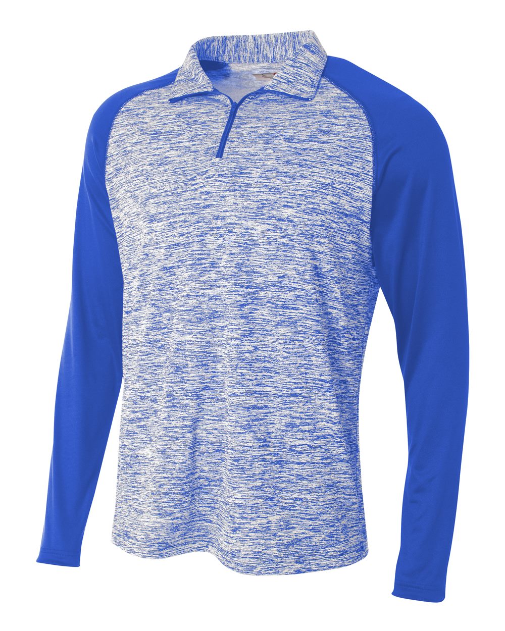 A4 1/4 Zip Long Sleeve Space Dye with Contrast