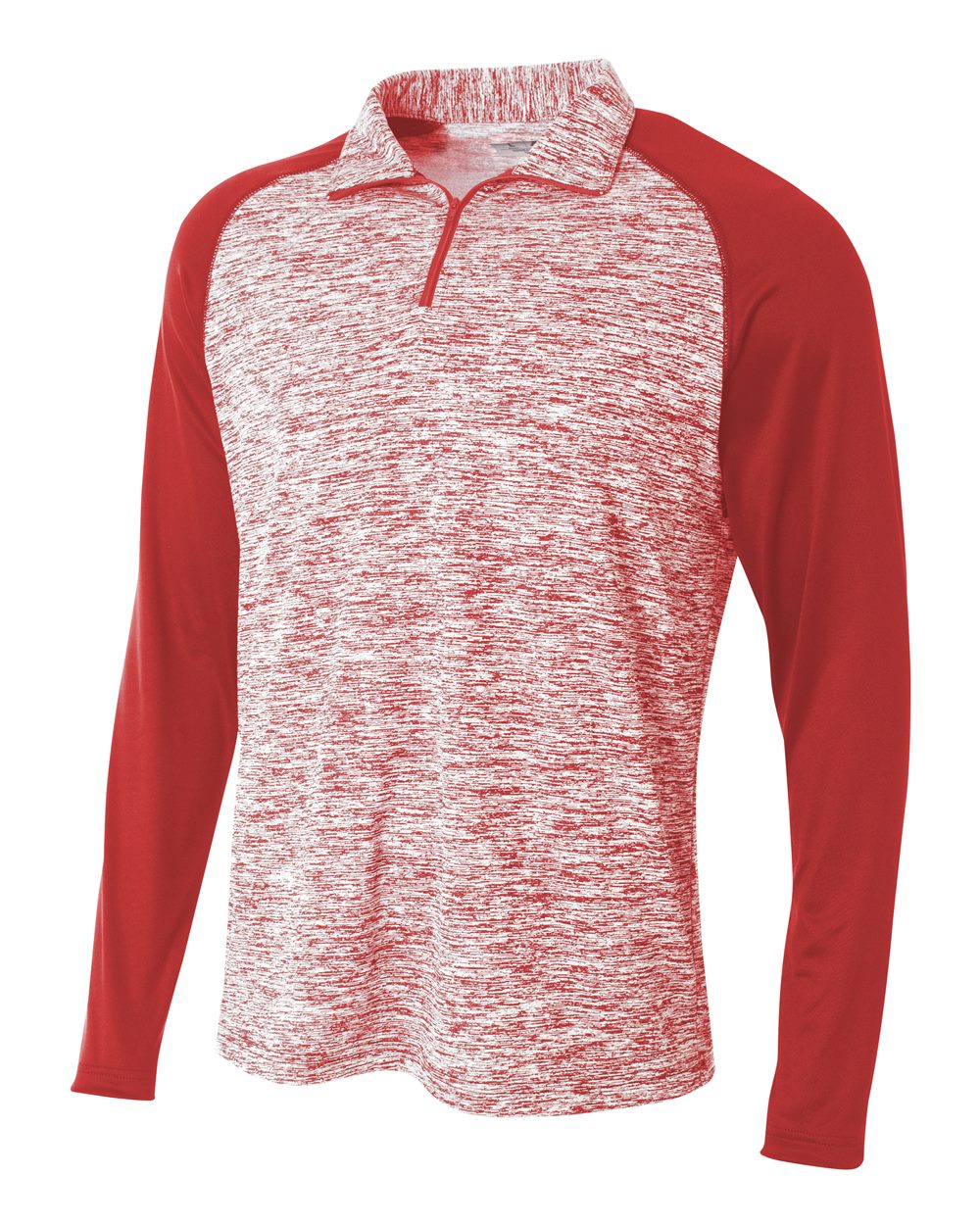 A4 1/4 Zip Long Sleeve Space Dye with Contrast