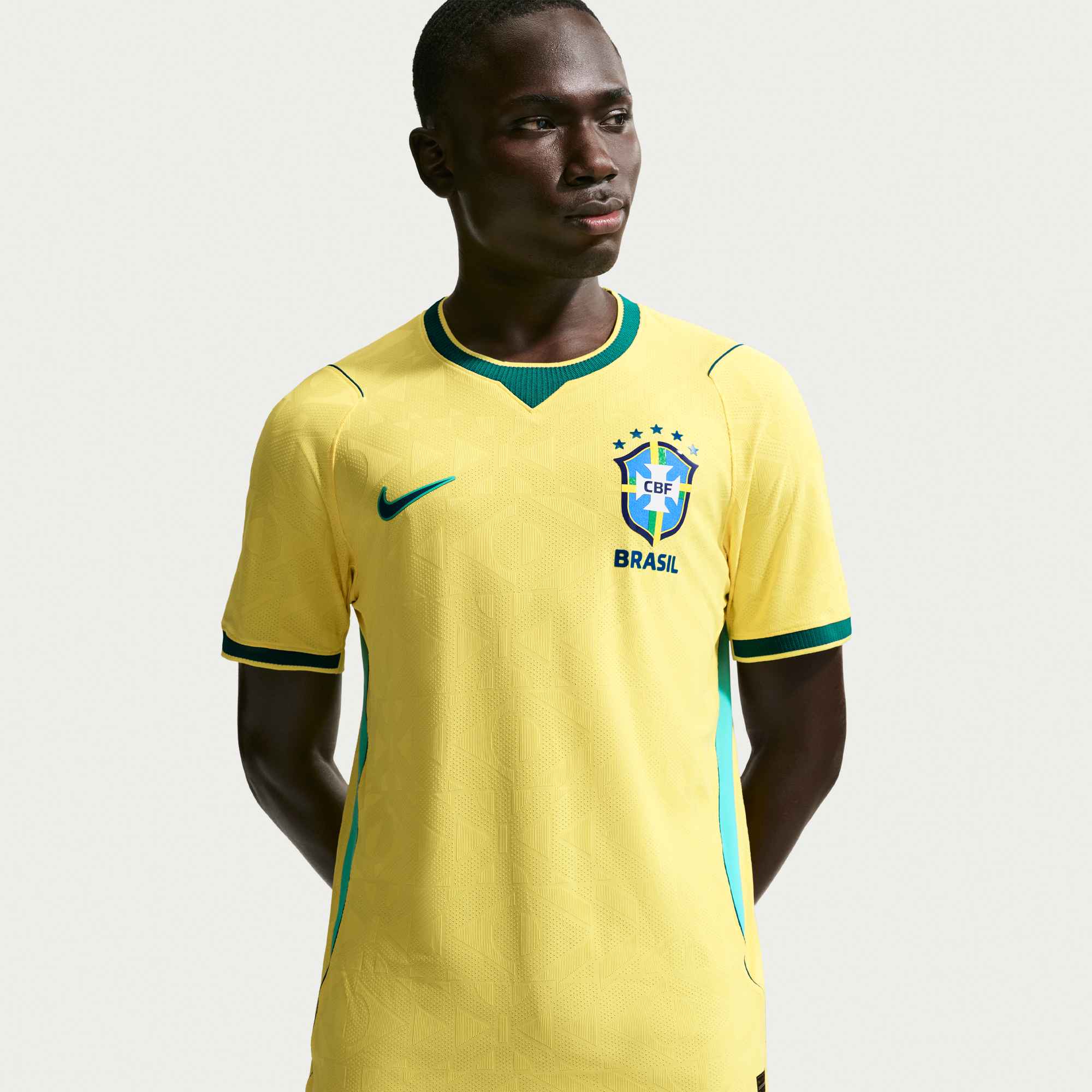 Men's Brazil Neymar Jr. Match Home Jersey 2026 (Yellow/Teal)