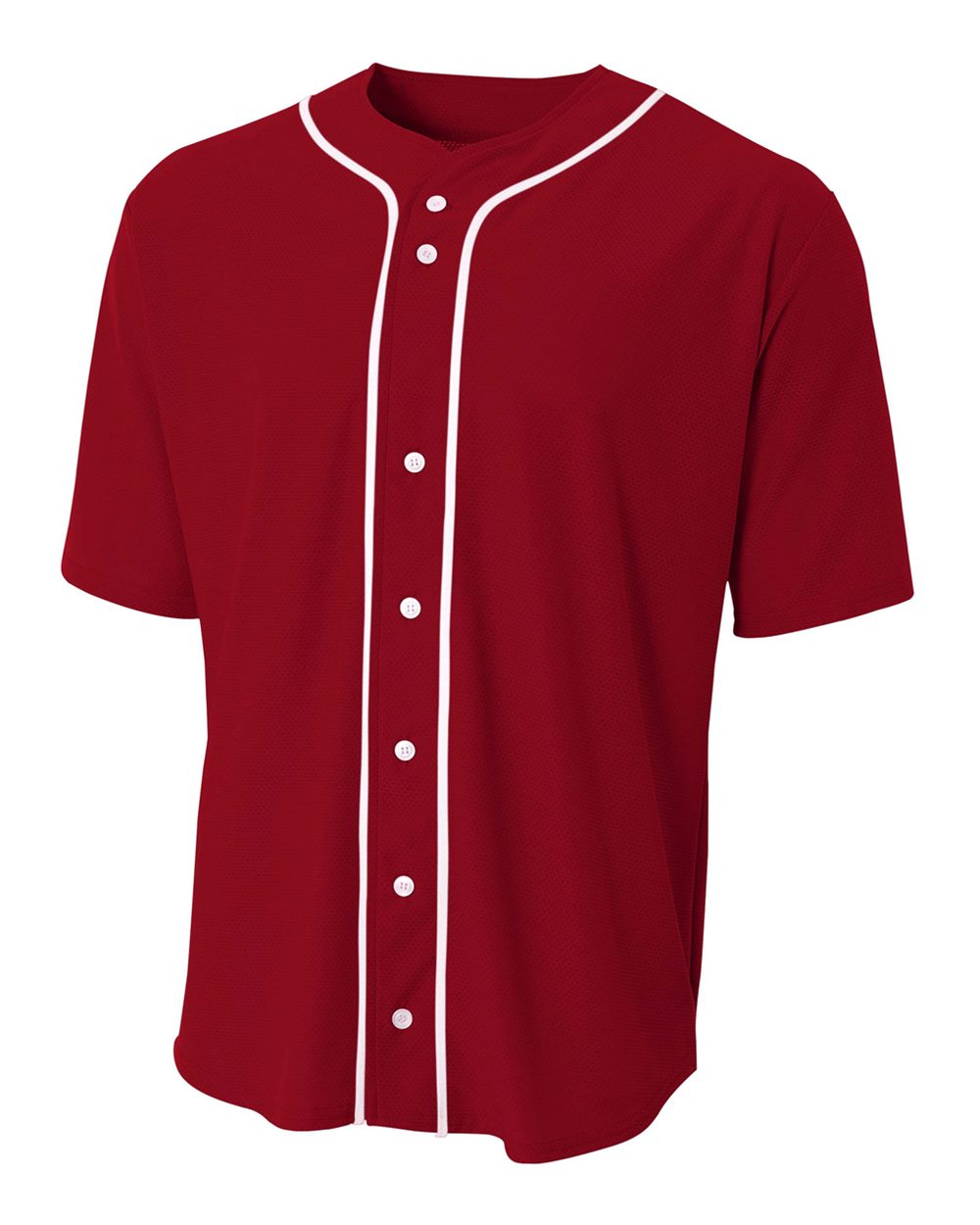 A4 Short Sleeve Full Button Baseball Top