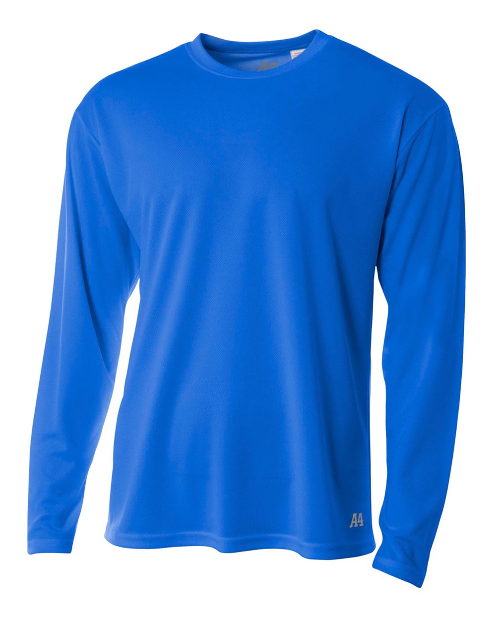 A4 Men's Long Sleeve Crew Birds Eye Mesh Tee