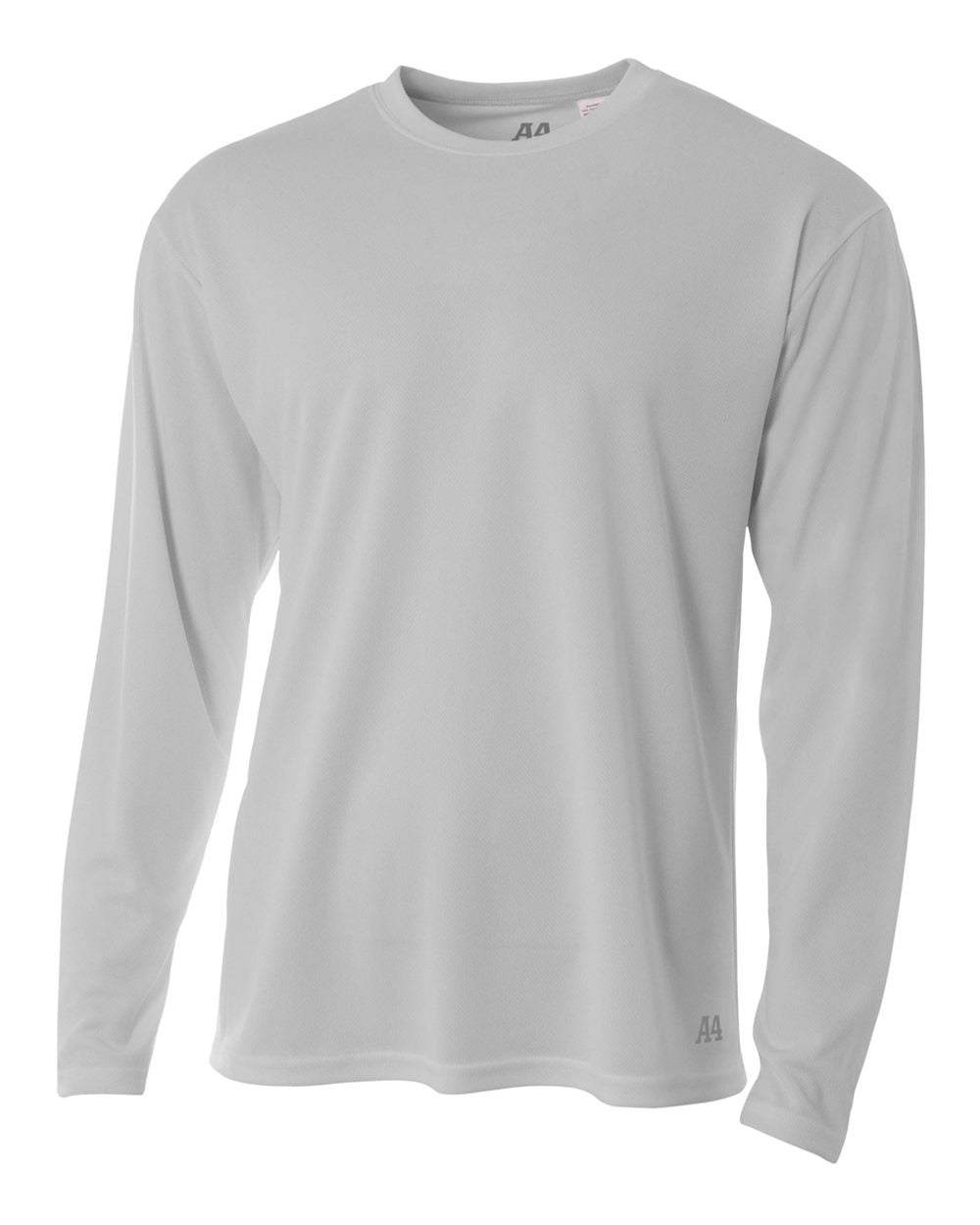A4 Men's Long Sleeve Crew Birds Eye Mesh Tee