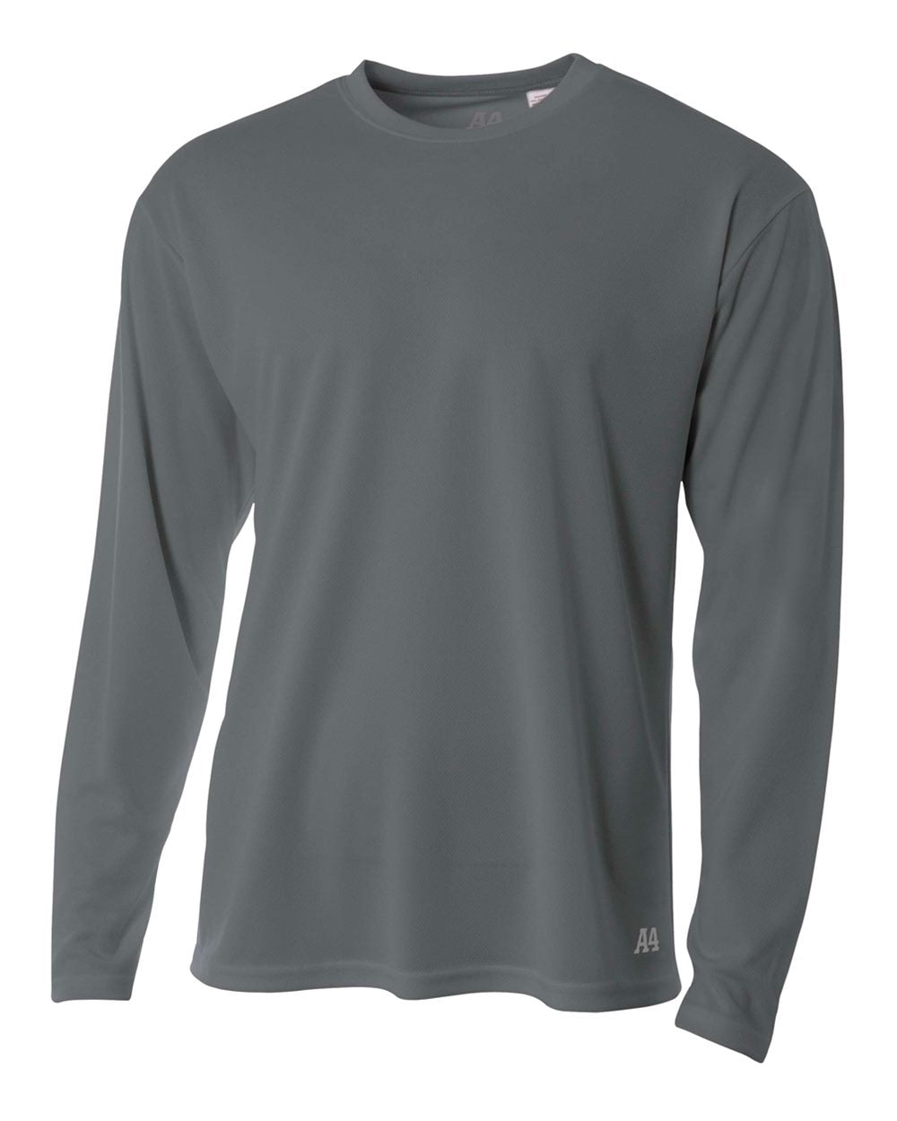 A4 Men's Long Sleeve Crew Birds Eye Mesh Tee