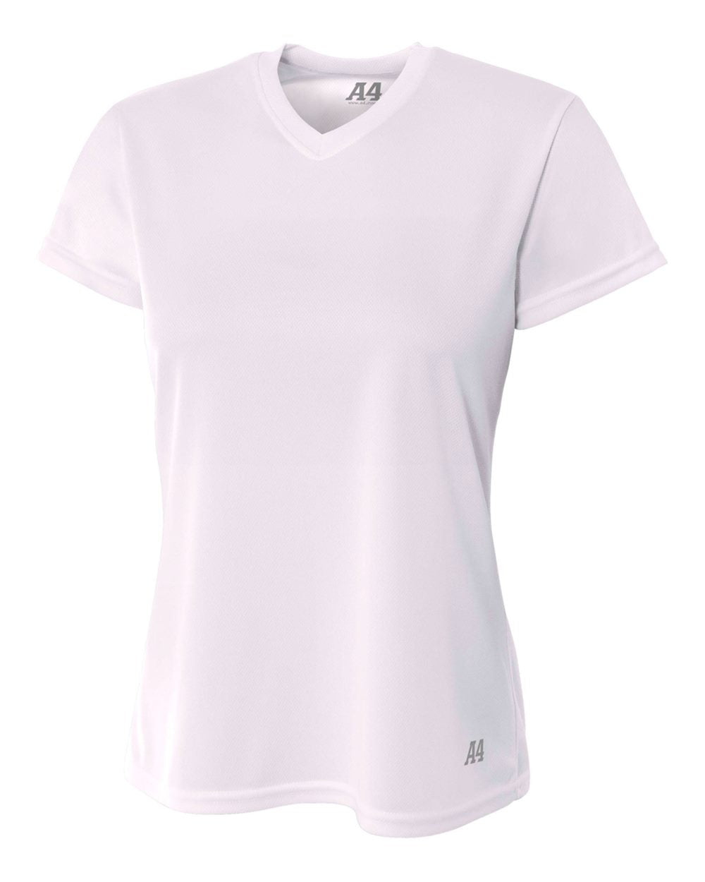 A4 Women's Short Sleeve V-Neck Birds Eye Mesh Tee