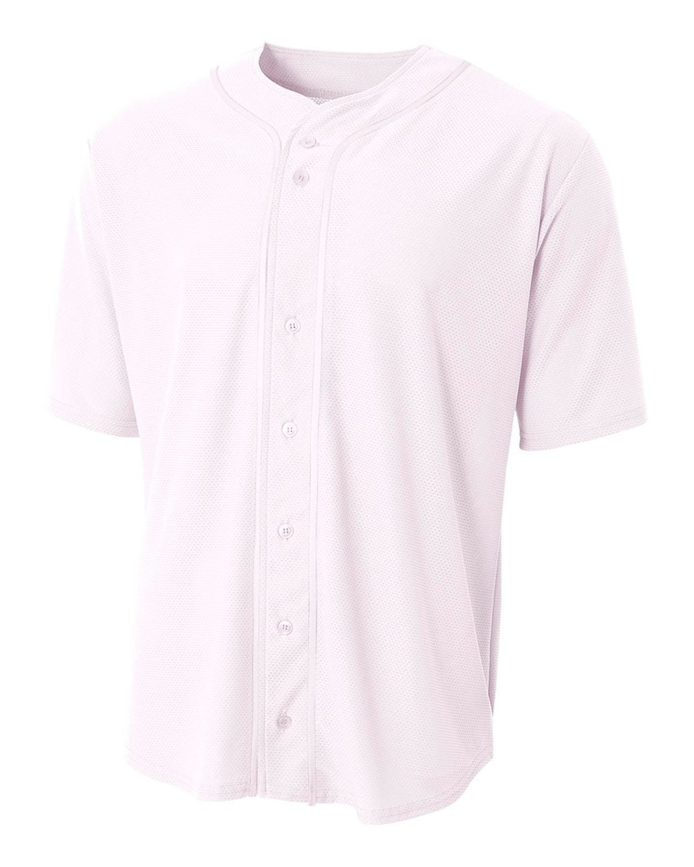 A4 Short Sleeve Full Button Baseball Top