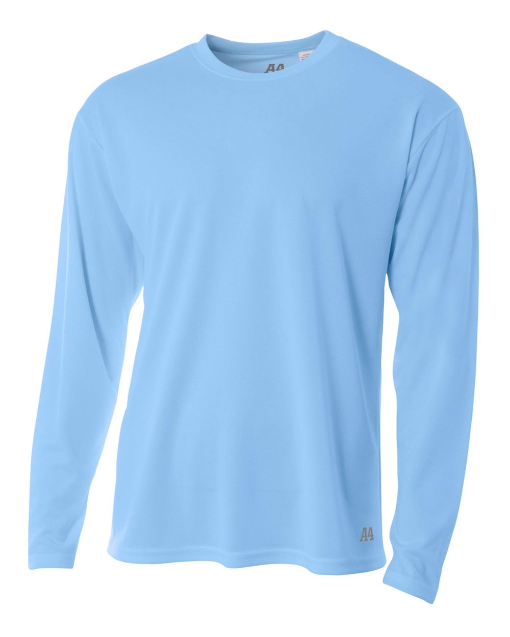 A4 Men's Long Sleeve Crew Birds Eye Mesh Tee