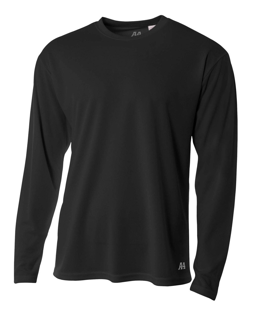 A4 Men's Long Sleeve Crew Birds Eye Mesh Tee