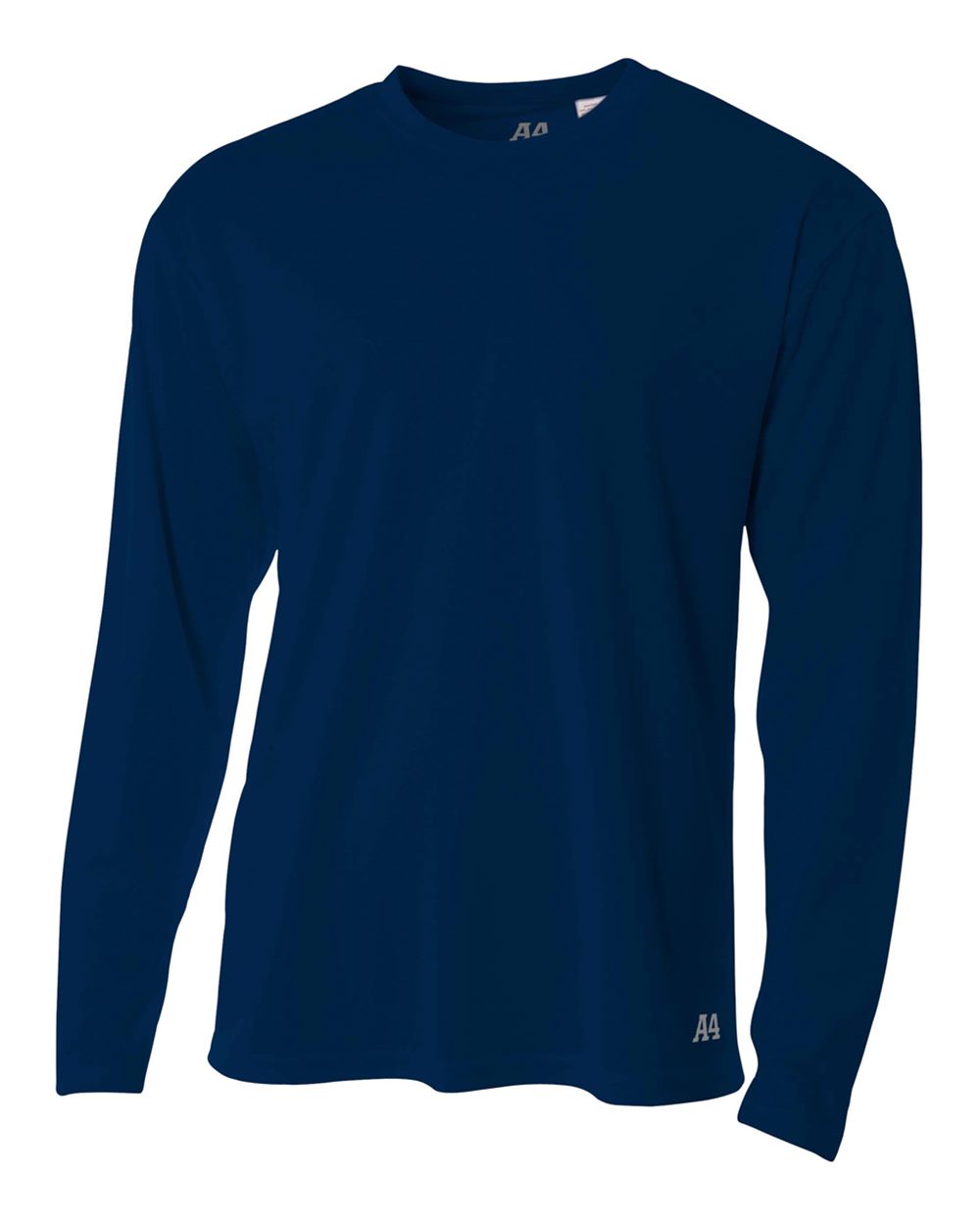 A4 Men's Long Sleeve Crew Birds Eye Mesh Tee