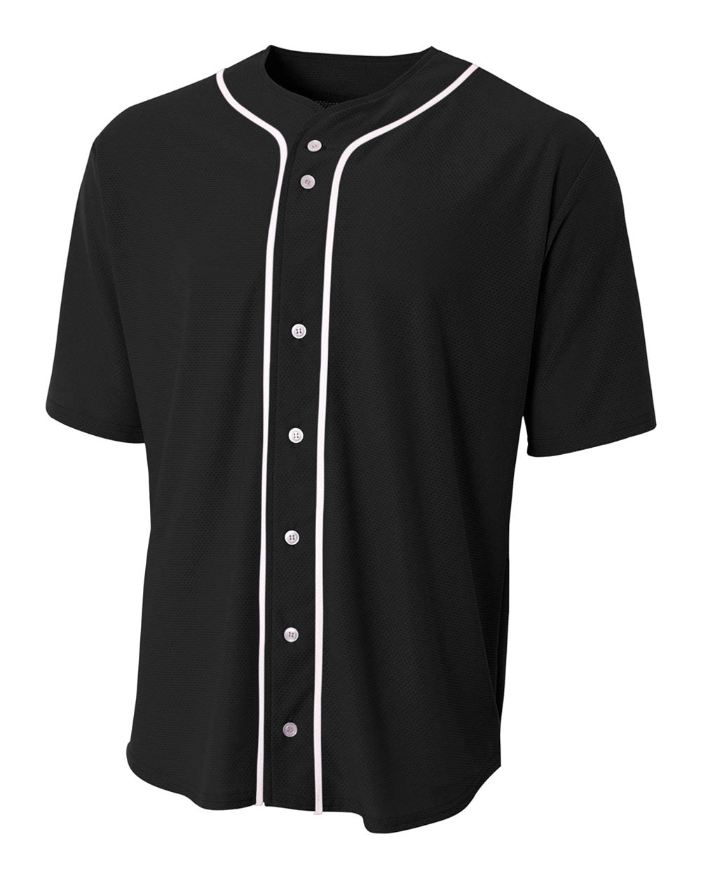 A4 Short Sleeve Full Button Baseball Top