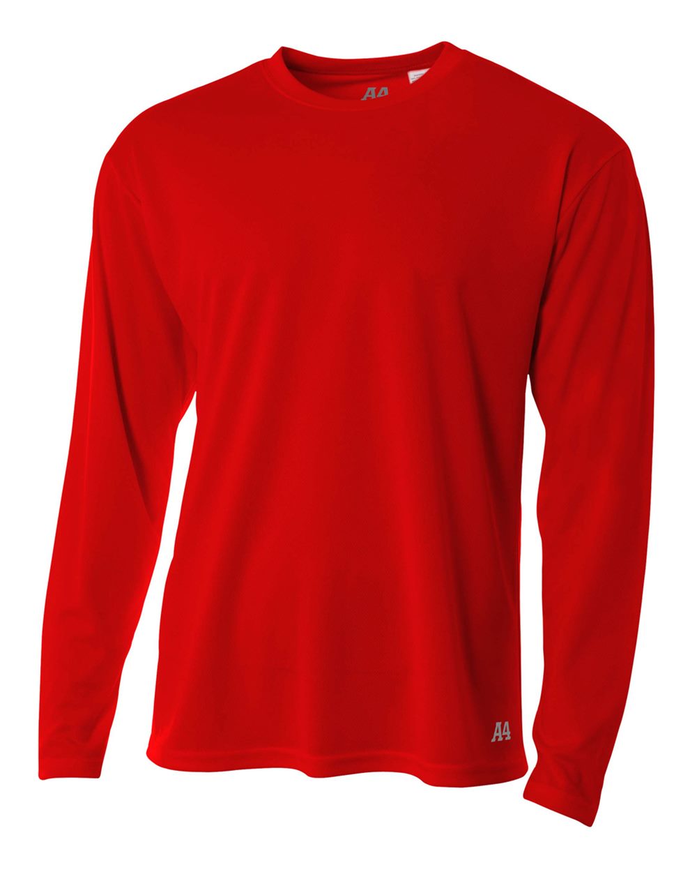 A4 Men's Long Sleeve Crew Birds Eye Mesh Tee