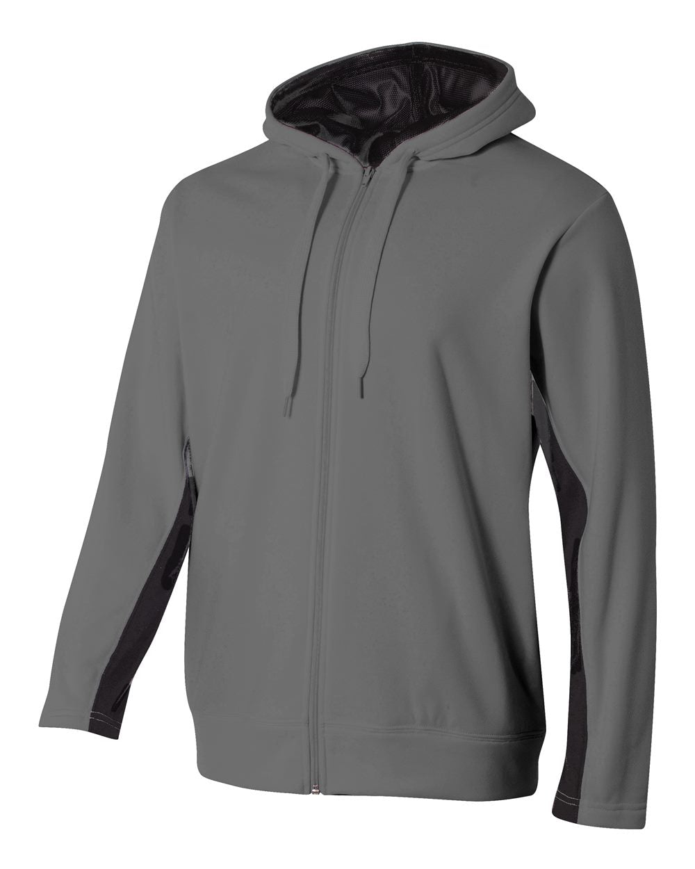A4 Full Zip Color Block Fleece Hoodie