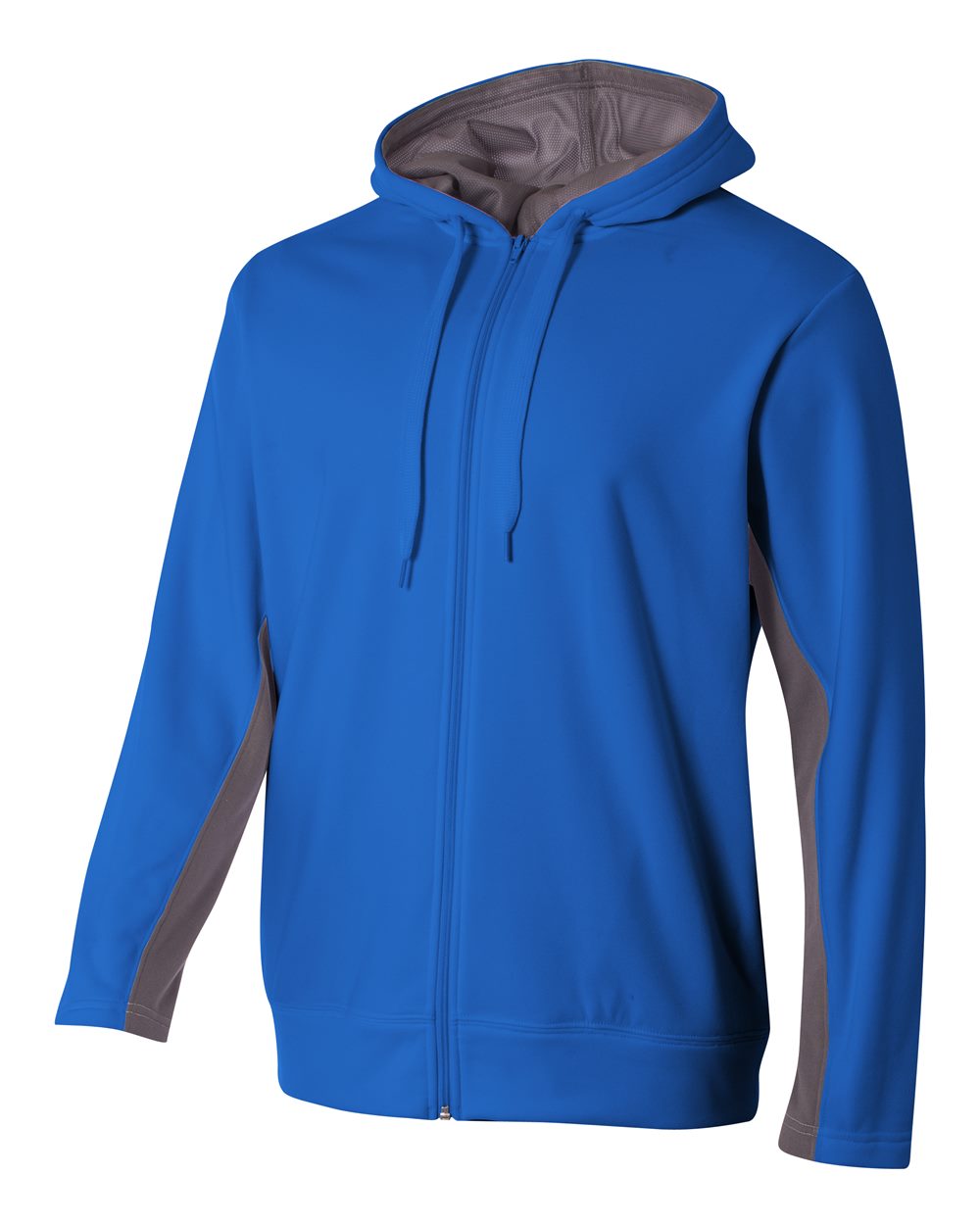 A4 Full Zip Color Block Fleece Hoodie