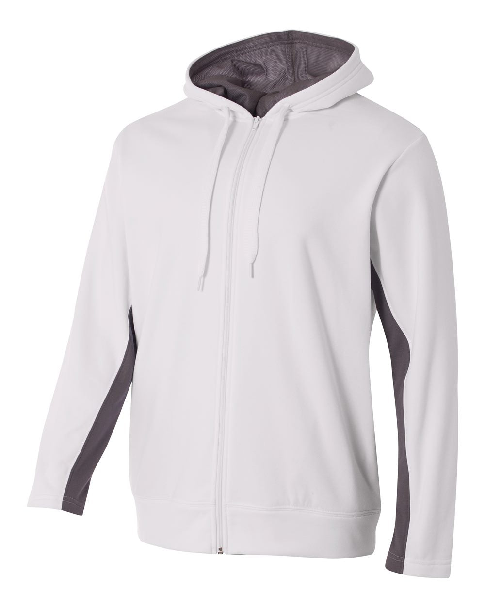 A4 Full Zip Color Block Fleece Hoodie