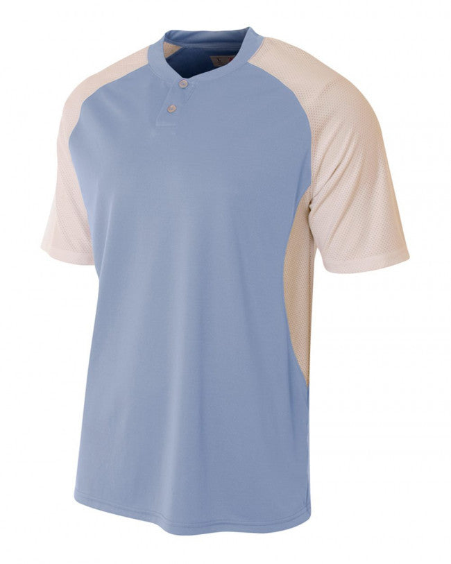 A4 Two-Button Henley with Contrast Stretch Mesh