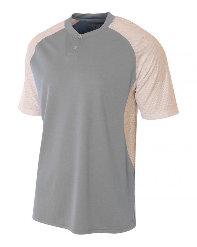 A4 Two-Button Henley with Contrast Stretch Mesh