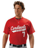 A4 Two-Button Polyester Textured Mesh Softball Jer
