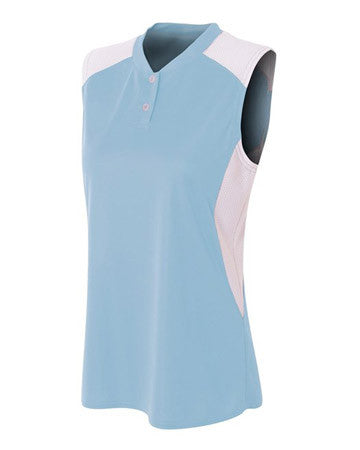 A4 Sleeveless Field Hockey Henley with Stretch Ins