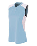 A4 Women's 2-Button Sleeveless Jersey with Contras